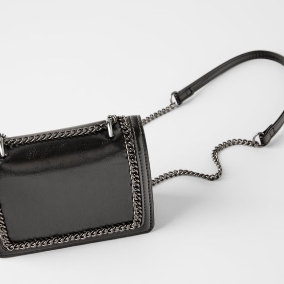 Zara Bags Zara Black Mini Crossbody Bag With Chain Detail Poshmark